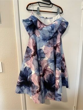 Quiz Women's Scuba Floral Print Bardot Midi Skater Dress